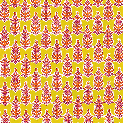 Prosecco Bottle Wrap - Yellow Leaf Blockprint