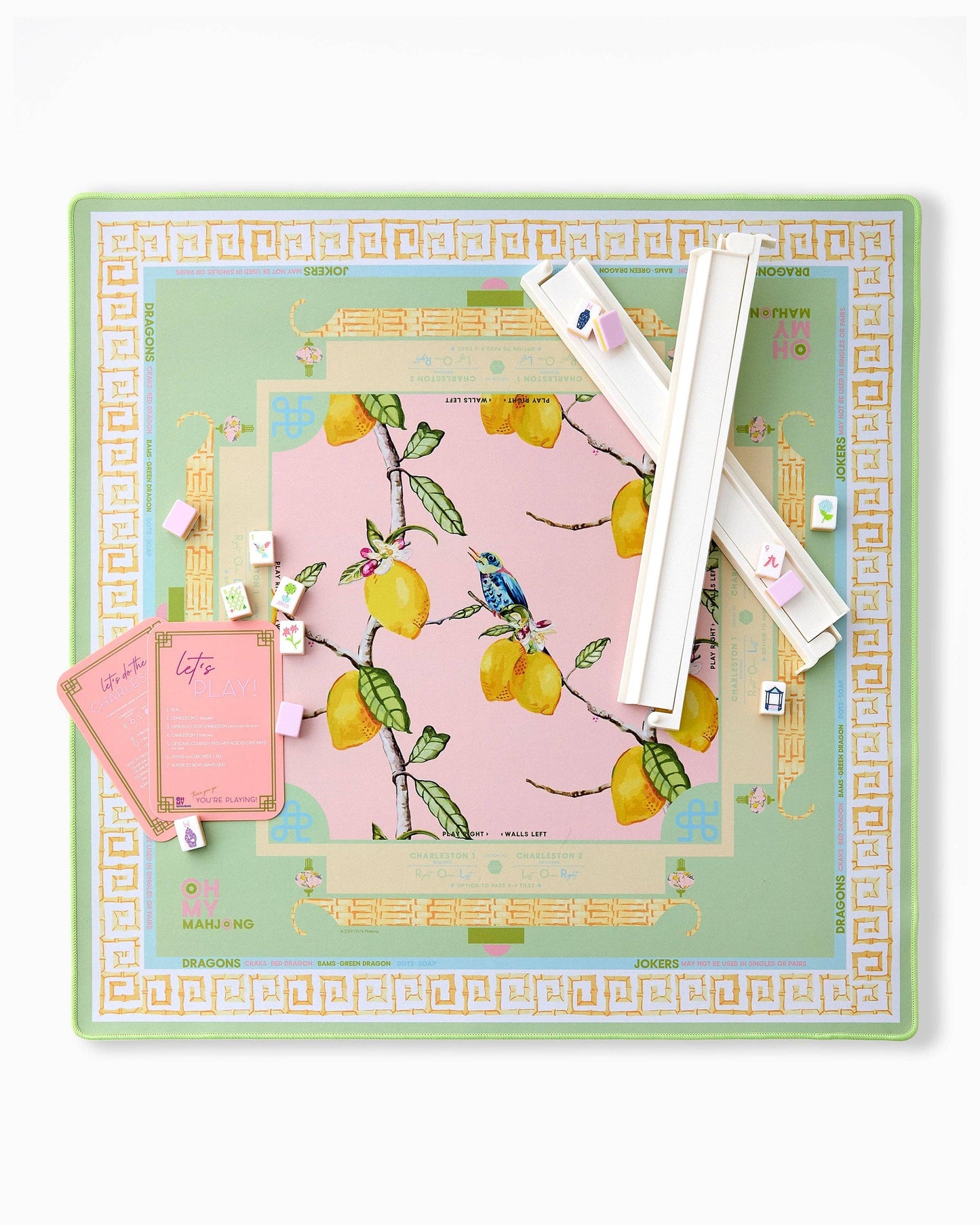 Mahjong Mat - Citrus Songbird in Tube