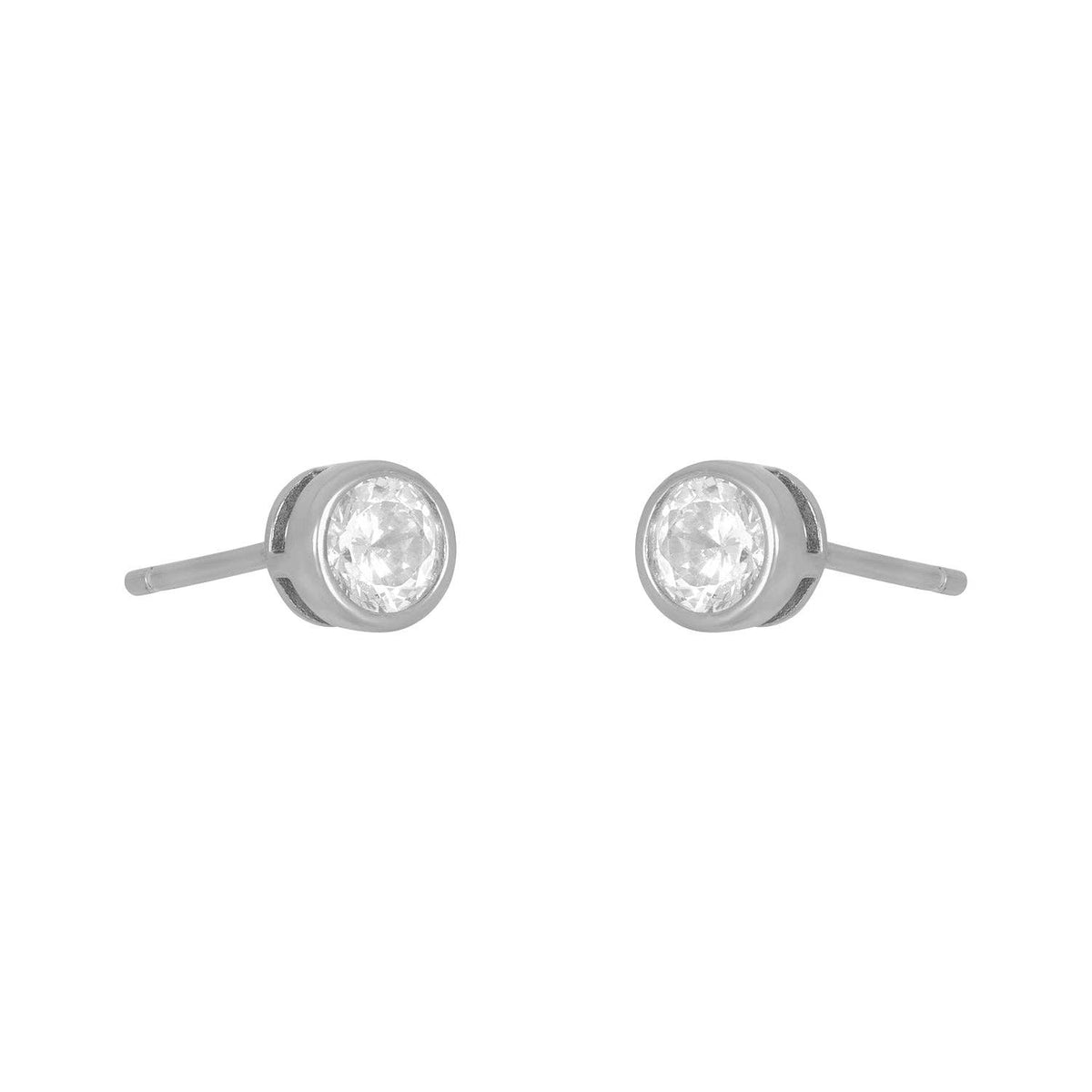 MARISOL BEZEL STUD 4MM: SILVER