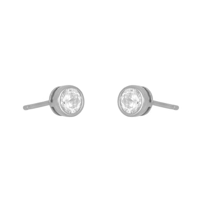 MARISOL BEZEL STUD 4MM: SILVER