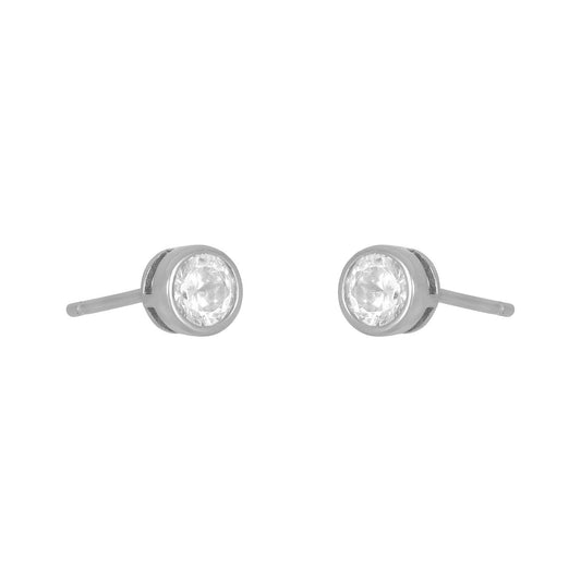 MARISOL BEZEL STUD 4MM: SILVER