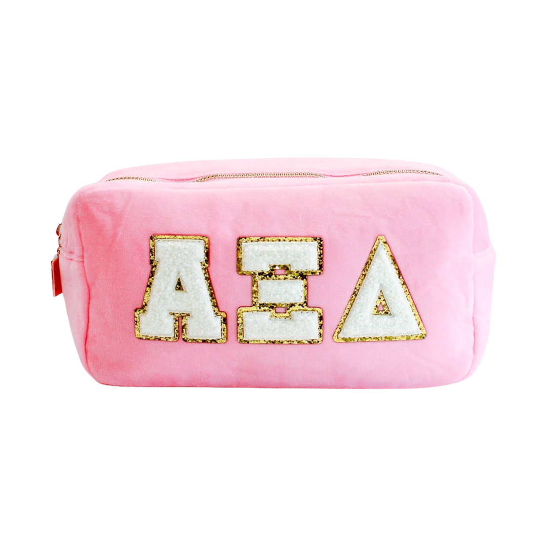 Chenille Cosmetic Bag - Chi Omega
