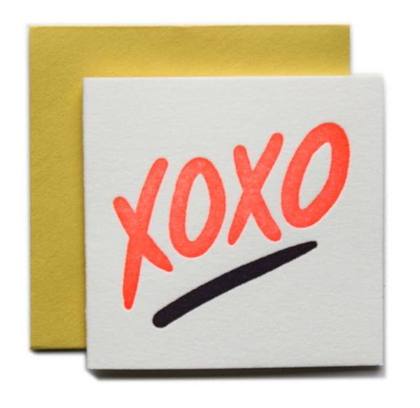 Ladyfingers Letterpress Xoxo Tiny Card A Little Happy
