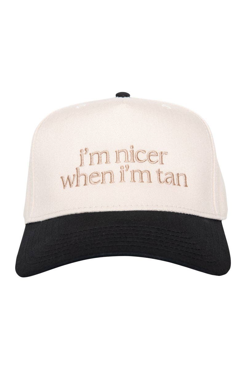 I'm Nicer When I'm Tan Hat - Pink Stripe