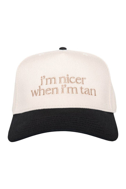 I'm Nicer When I'm Tan Hat - Pink Stripe