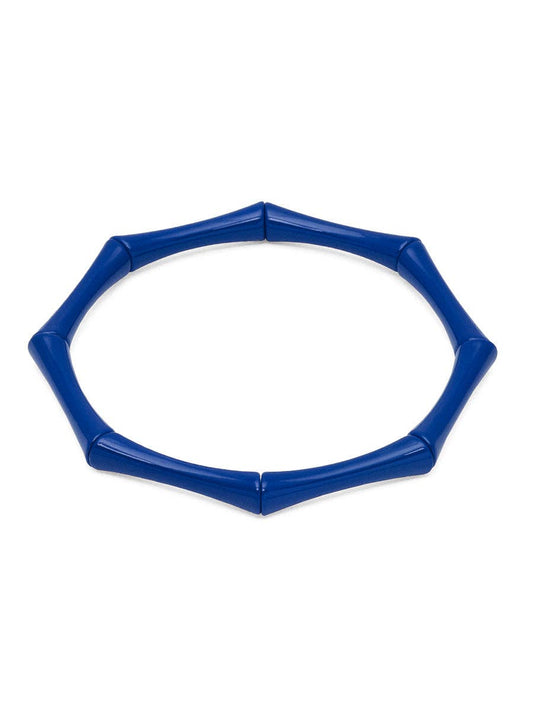 Enamel Bamboo Bracelet - Cobalt