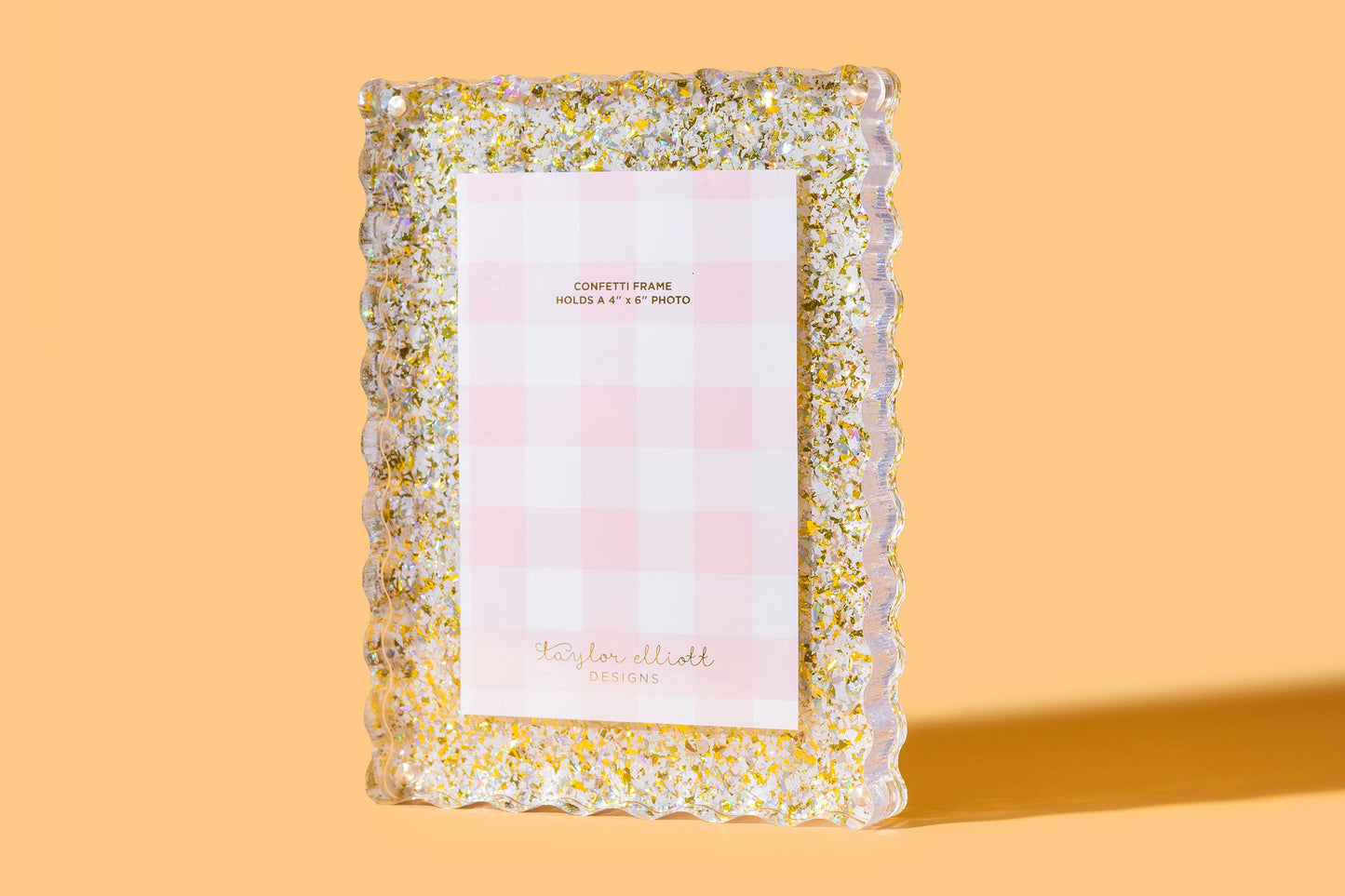 Medium Frame - Pearl + Gold Confetti