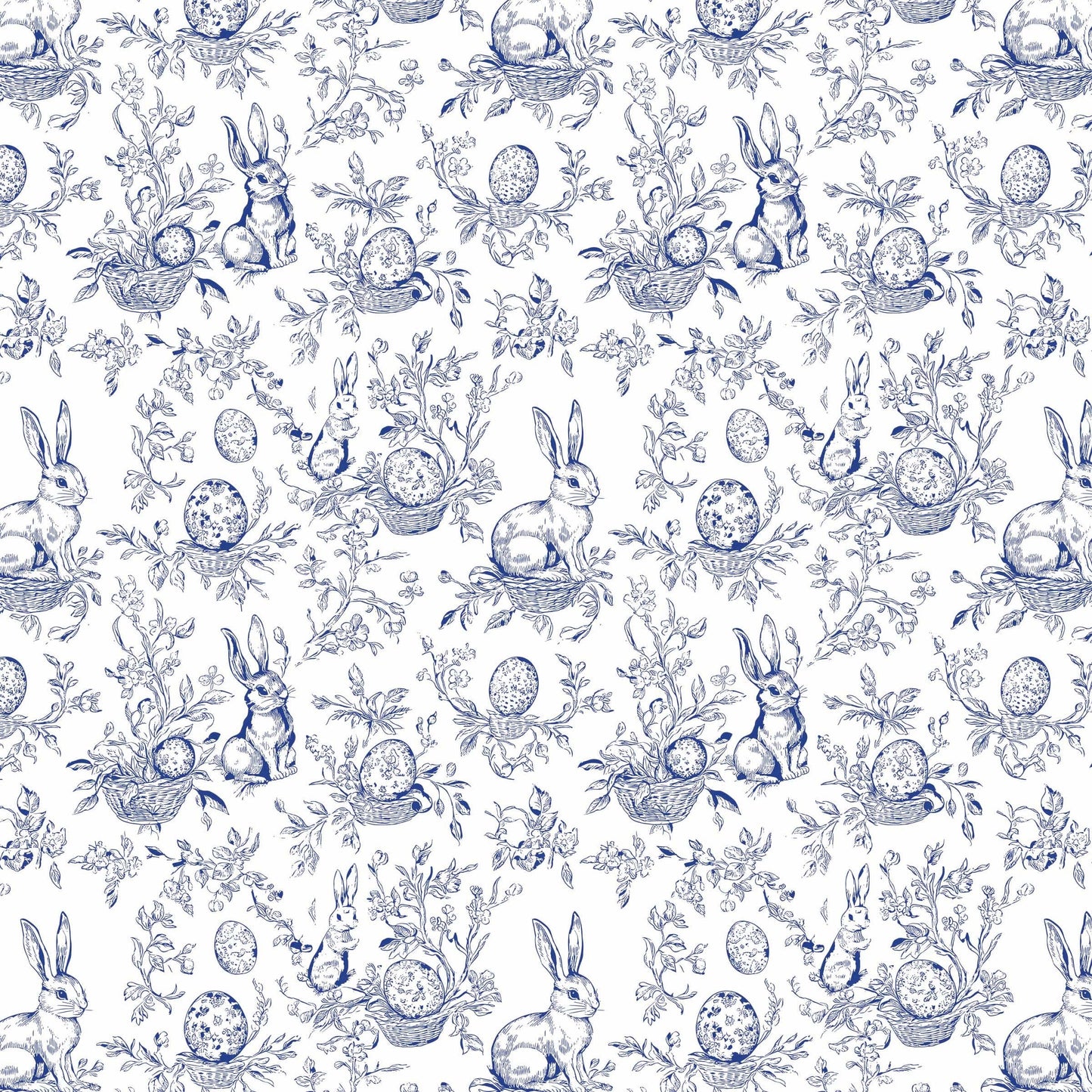 Beau Bottles Blue Easter Bunny Toile- MINI Prosecco Collection - Six Pack