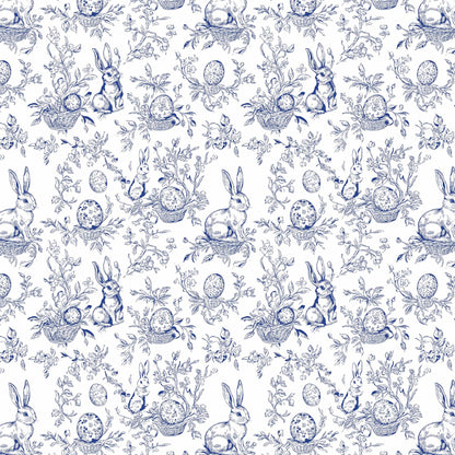 Beau Bottles Blue Easter Bunny Toile- MINI Prosecco Collection - Six Pack