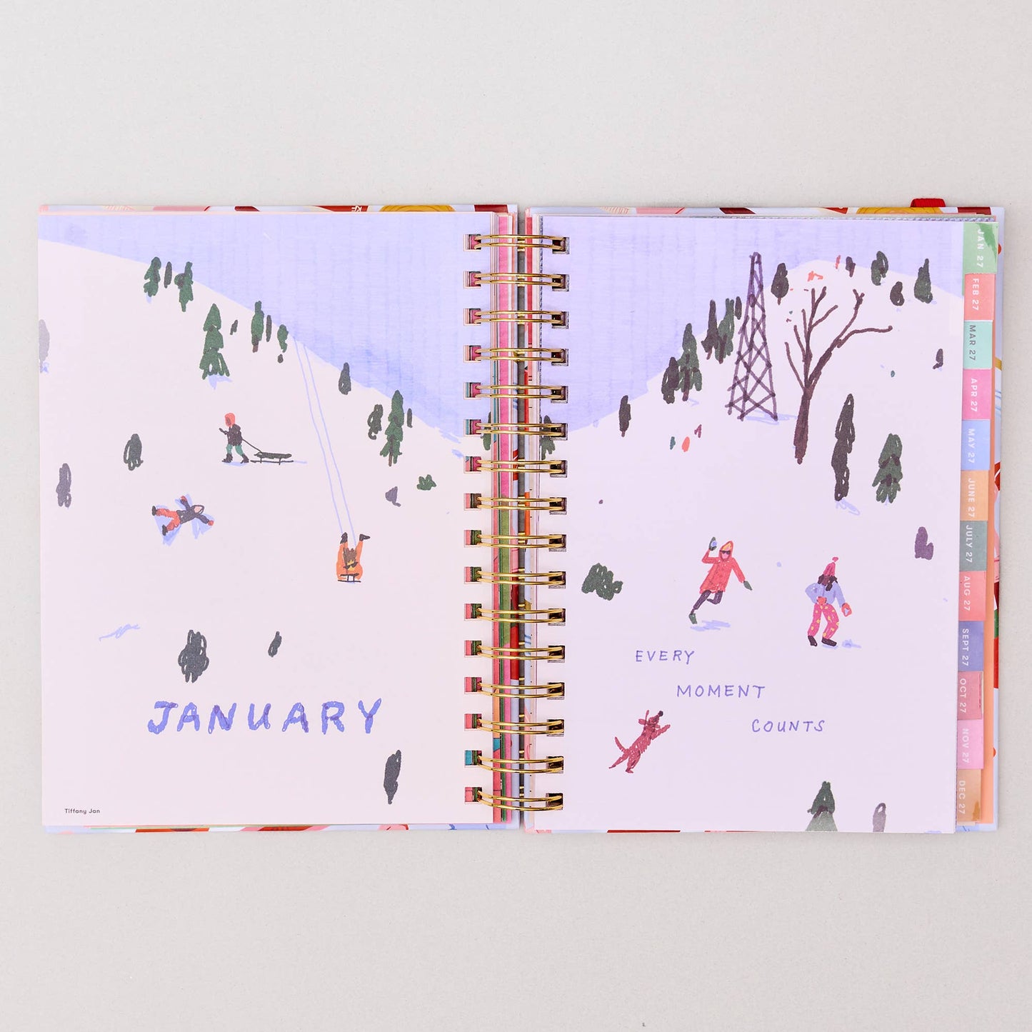 17-Month Academic Planner - Medium Oil Paint Floral