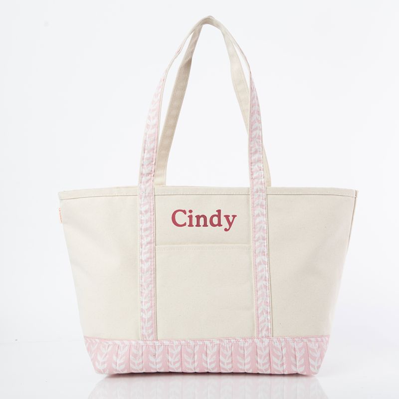 Block Print Large Classic Tote - Pink