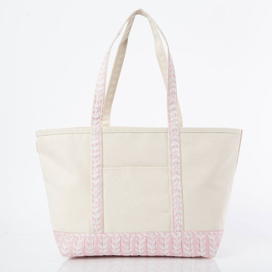 Block Print Large Classic Tote - Pink