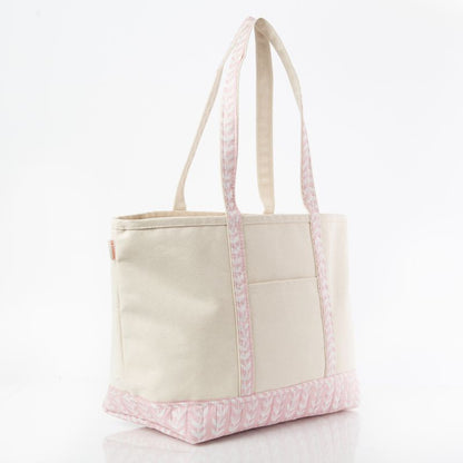 Block Print Large Classic Tote - Pink