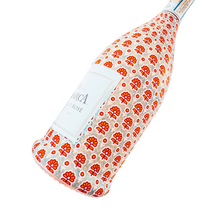 Prosecco Bottle Wrap - Blue Flower Blockprint