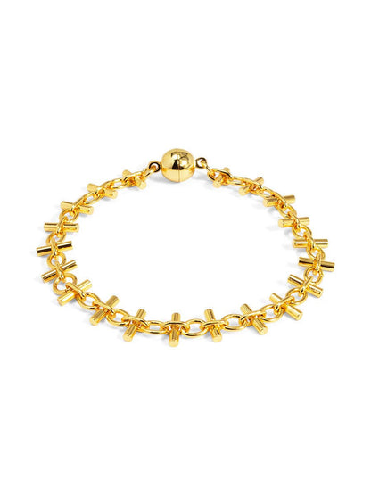 Bar Link Magnet Bracelet: Gold