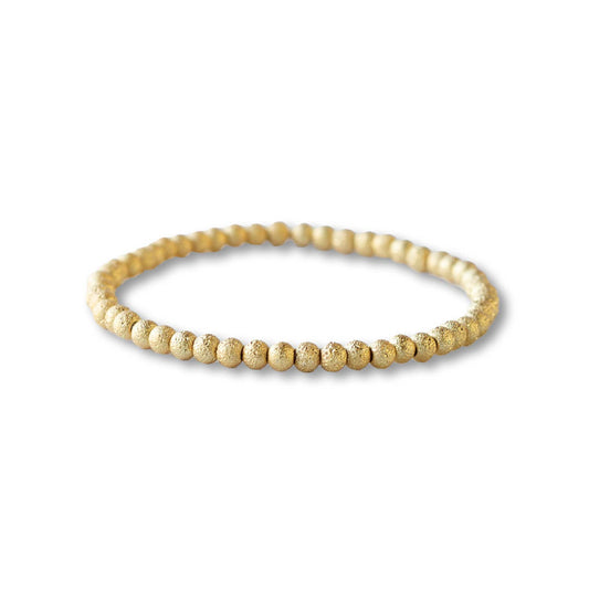 4mm Textured Gold Beaded Bracelet