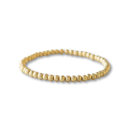 Trio Textured Gold Beaded Bracelet