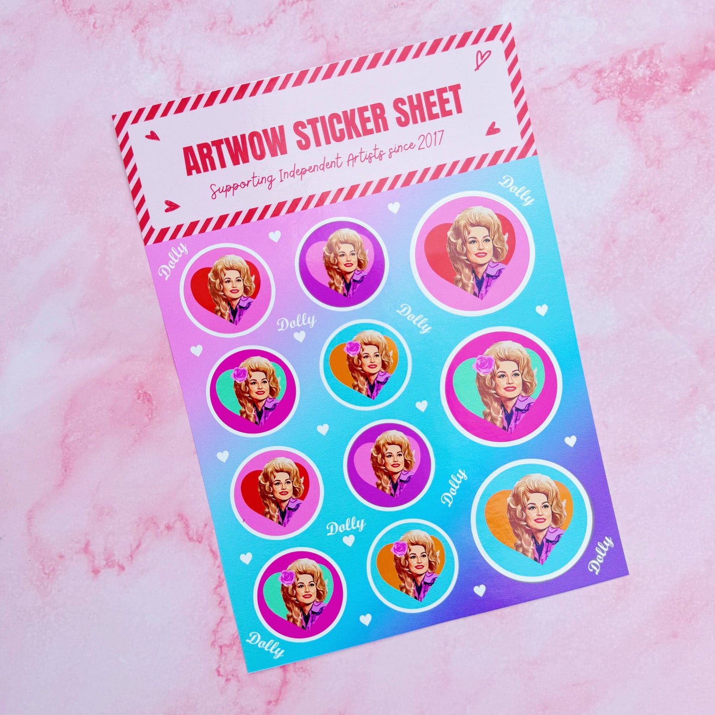 Dolly Red Heart Sticker Sheet