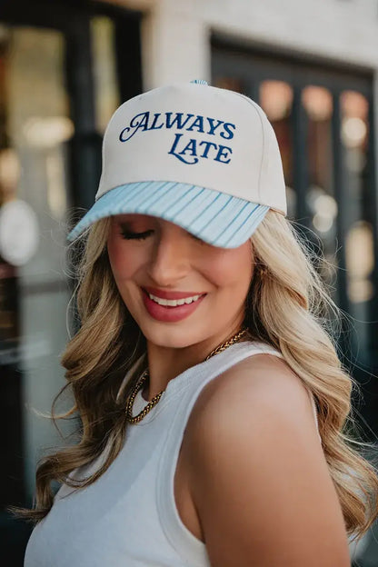 Always Late Hat - Pink Stripe
