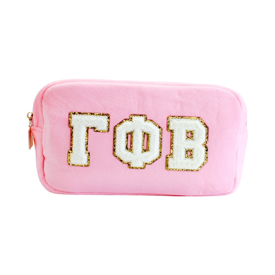 Chenille Cosmetic Bag - Chi Omega