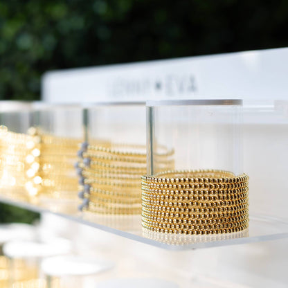 6mm Textured Gold Beaded Bracelet