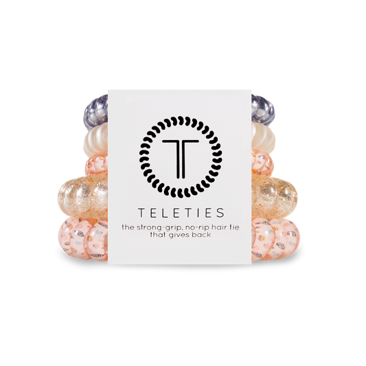 TELETIES - Treasure Hunt - Mixed Spiral Hair Coils, Hair Ties, 5-Pack