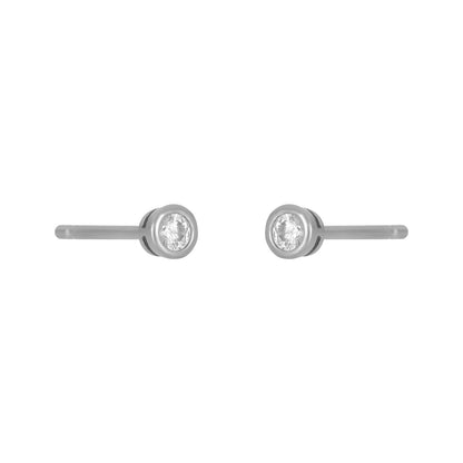 MARISOL BEZEL STUD 2MM: SILVER