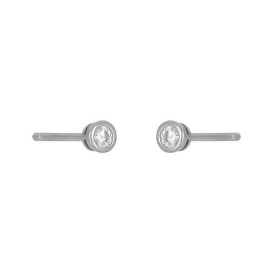 MARISOL BEZEL STUD 2MM: SILVER