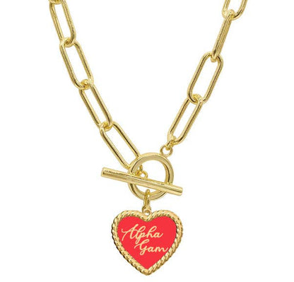 AXO Heart Charm Necklace
