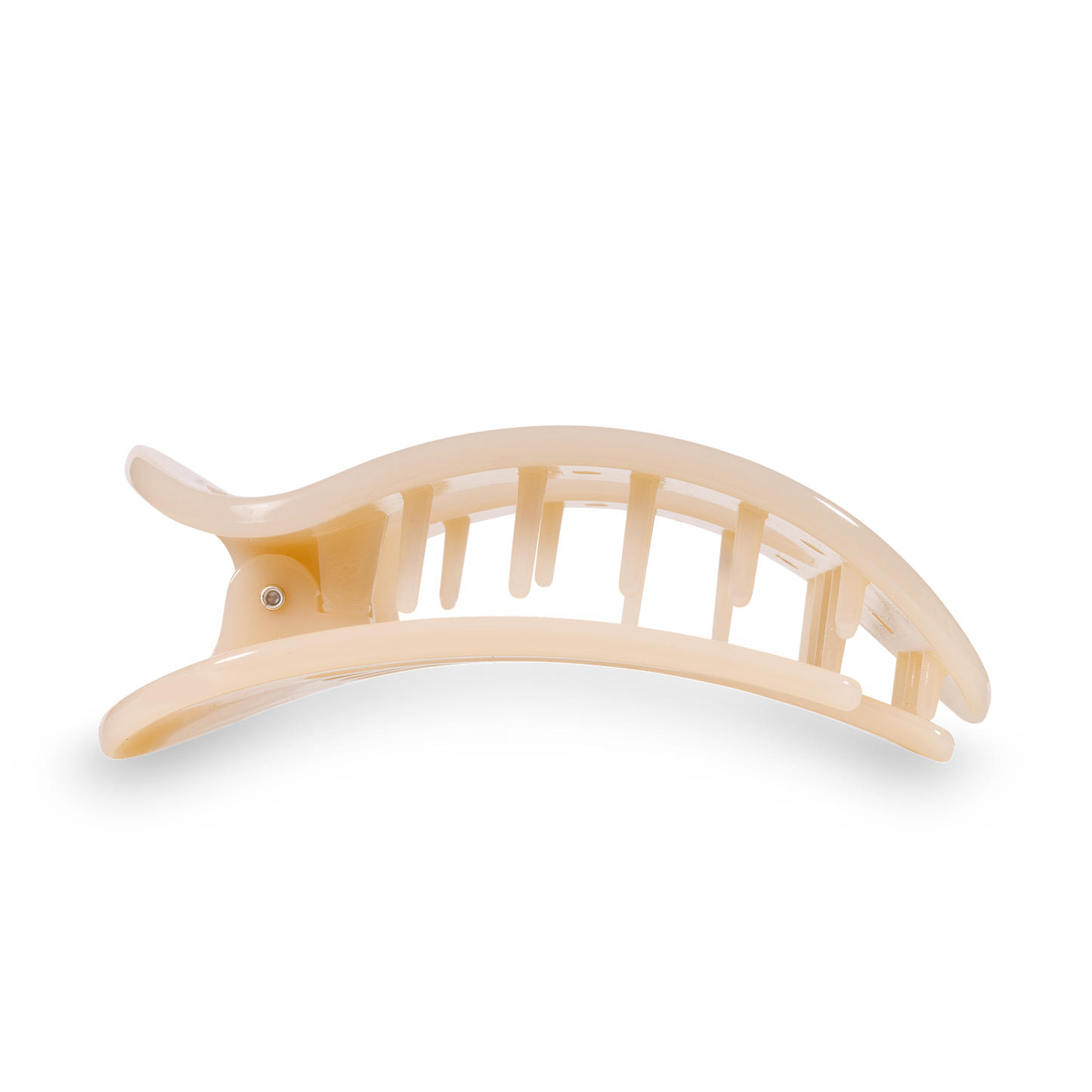 TELETIES - Almond Beige Large Flat Round Clip