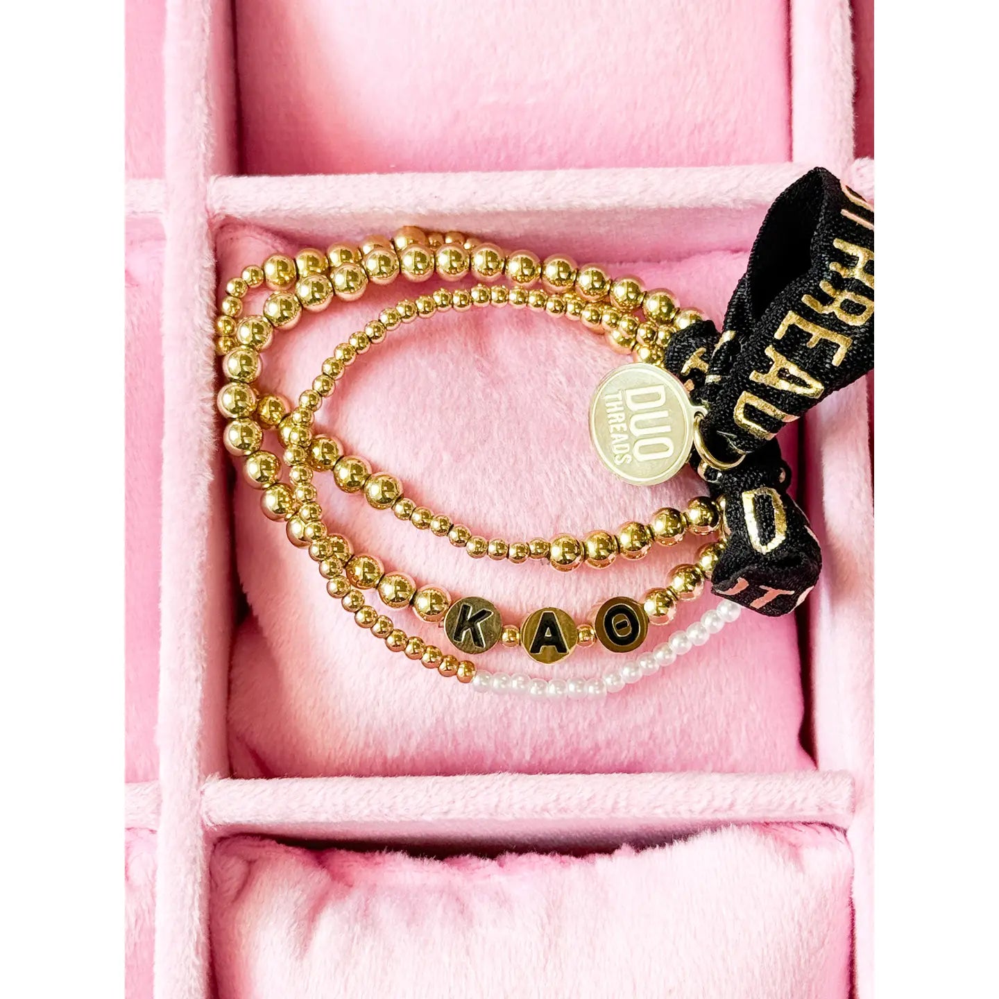 Theta Sorority Gold Stack Bracelet