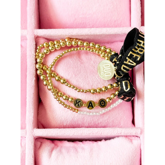 Theta Sorority Gold Stack Bracelet