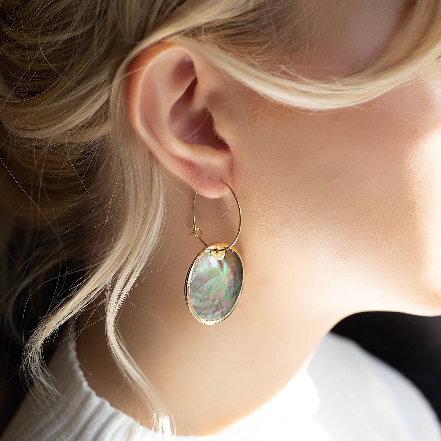 Black Capiz Earrings