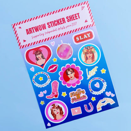 Red Lips Sticker Sheet