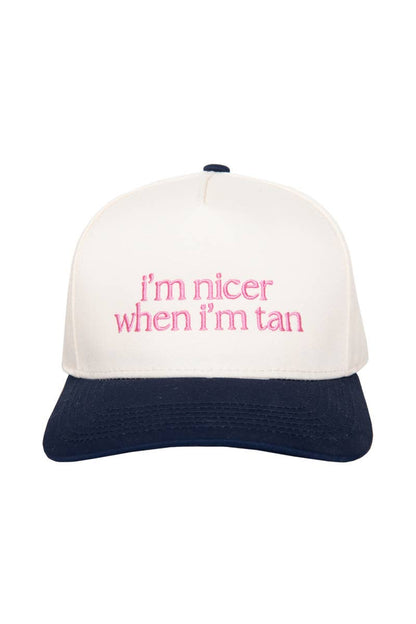 I'm Nicer When I'm Tan Hat - Blue Stripe