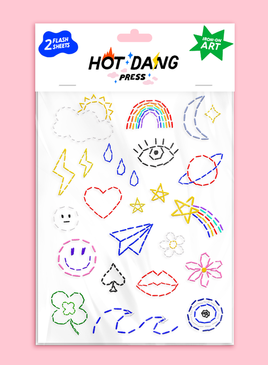 Charms Embroidery Sheet Iron On Sheet Set