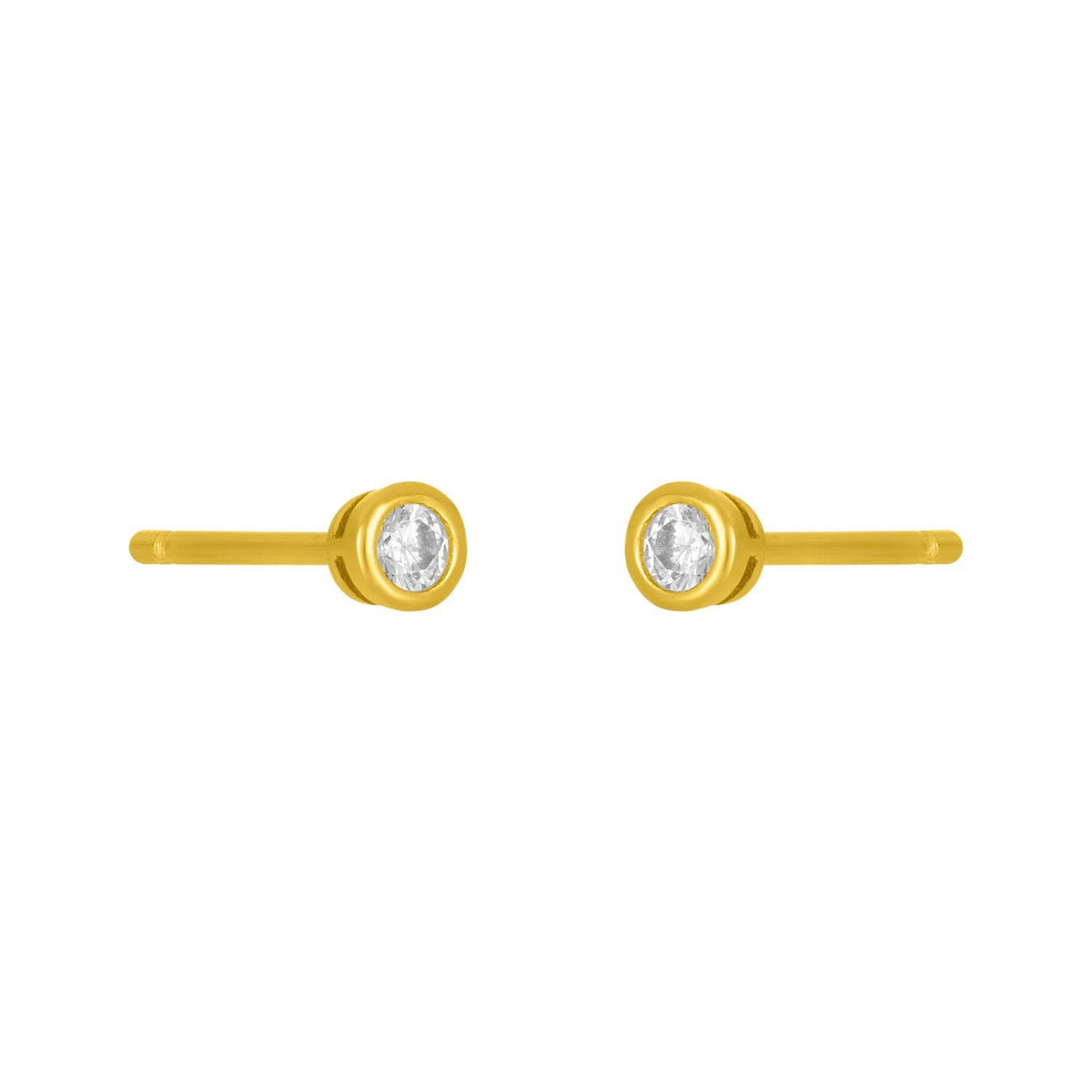 MARISOL BEZEL STUD 2MM: GOLD