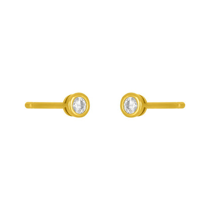MARISOL BEZEL STUD 2MM: SILVER