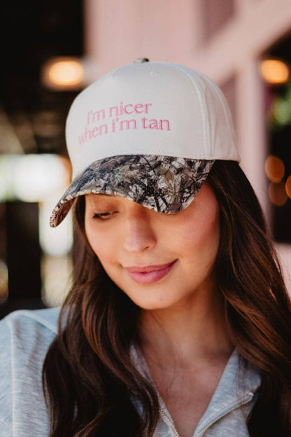 I'm Nicer When I'm Tan Hat - Blue Stripe