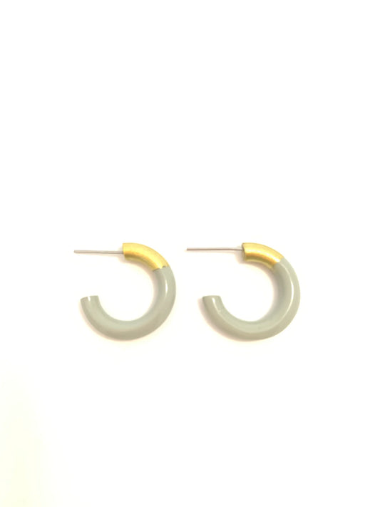 Liz Small Hoops - Sage Green
