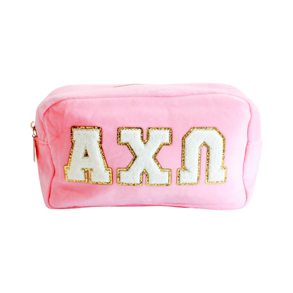 Chenille Cosmetic Bag - Chi Omega