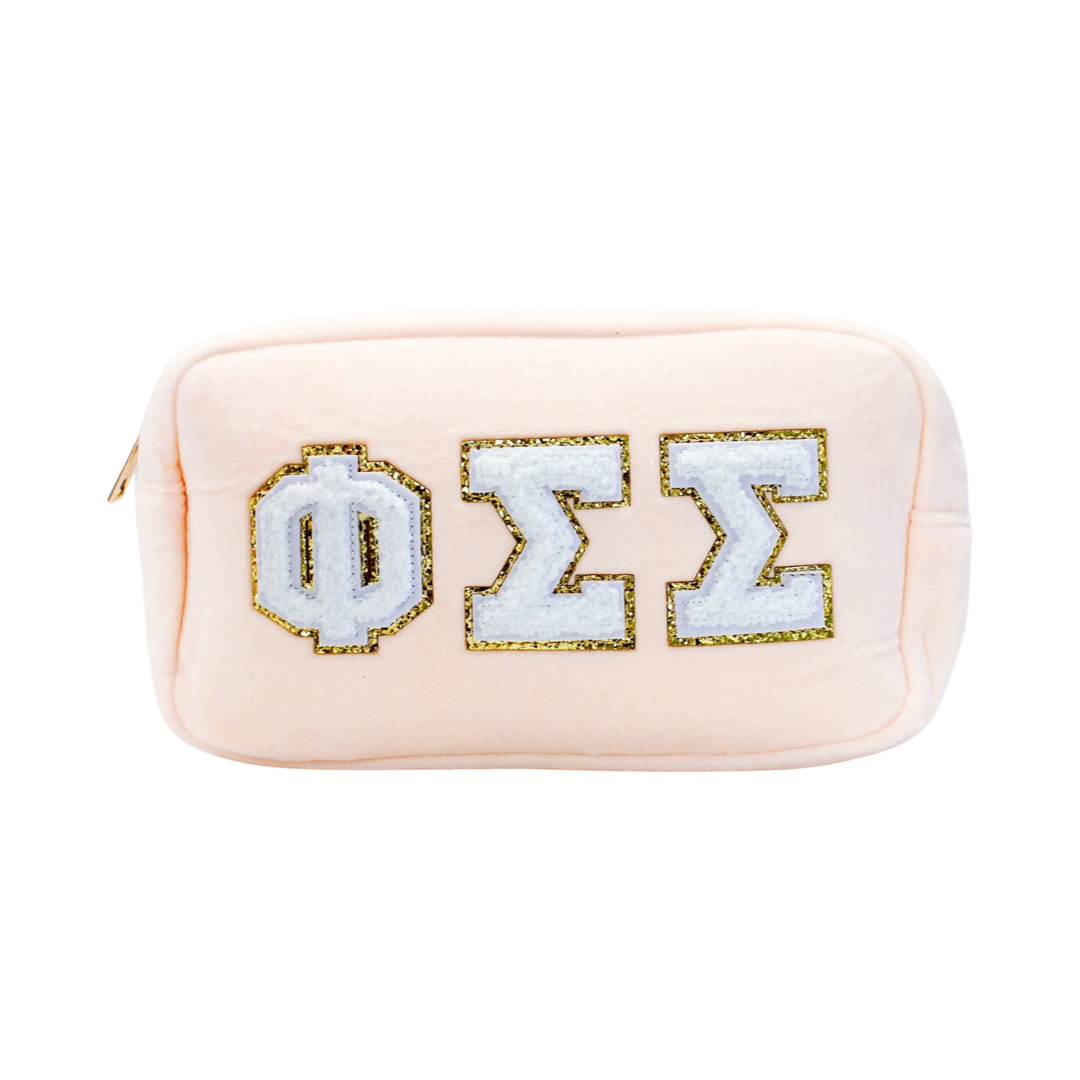 Theta Chenille Cosmetic Bag