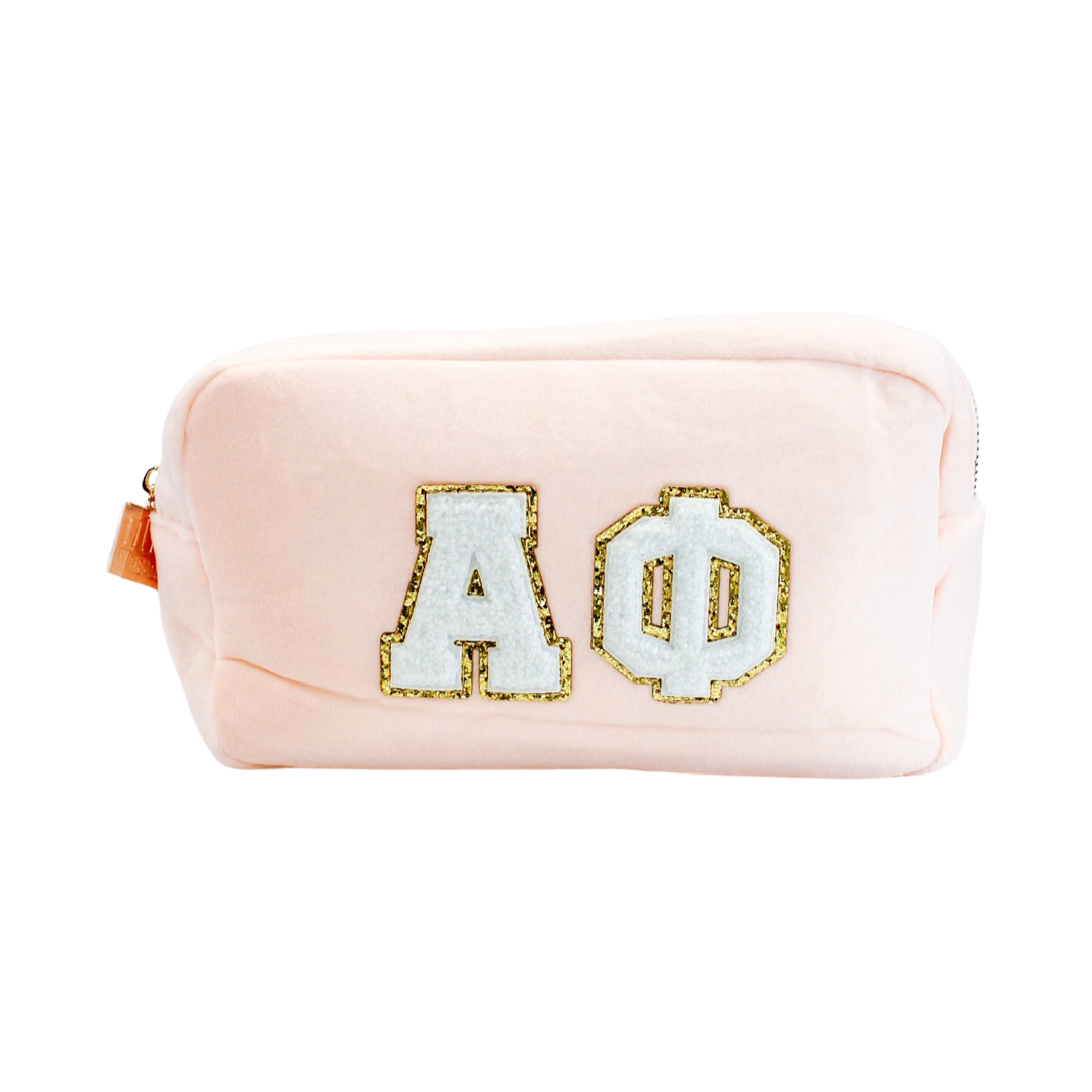 Chenille Cosmetic Bag - Chi Omega