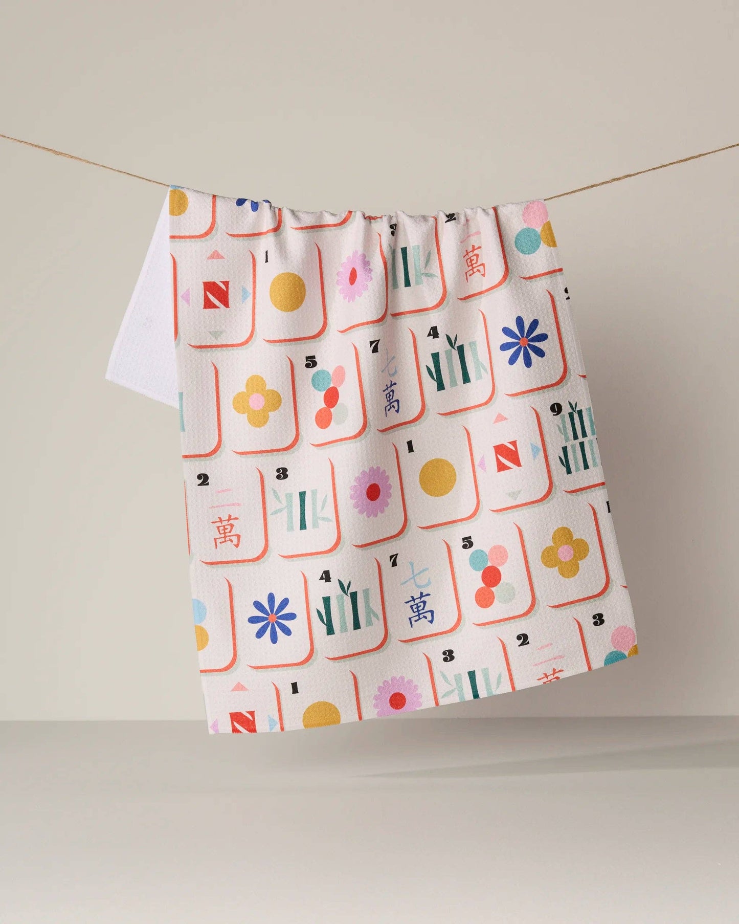 Tile Toss Tea Towel - Mahjong