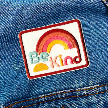 Be Kind Iron On Patch | Be Kind with Rainbow Iron-On Embroid