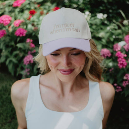I'm Nicer When I'm Tan Hat - Blue Stripe