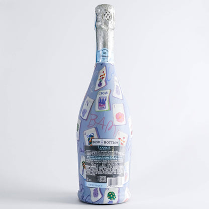 Prosecco Bottle Wrap - Blue Mahjong