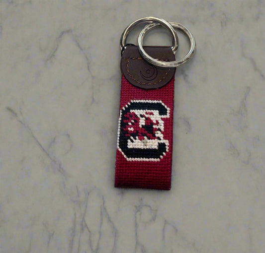 University of South Carolina (USC) Needlepoint Key Fob