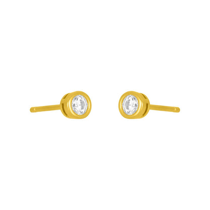 MARISOL BEZEL STUD 3MM: GOLD