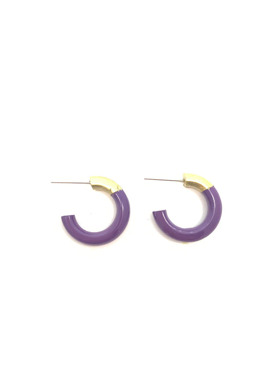 Liz Small Hoops - Purple